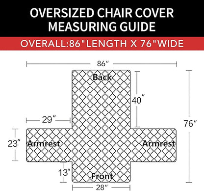 Easy-Going Oversized Chair Sofa Slipcover Reversible Sofa Cover Water Resistant Couch Cover Furniture Protector Cover with Elastic Straps for Pets Dog (Oversized Chair, Black/Beige)