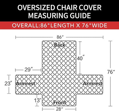 Easy-Going Oversized Chair Sofa Slipcover Reversible Sofa Cover Water Resistant Couch Cover Furniture Protector Cover with Elastic Straps for Pets Dog (Oversized Chair, Peacock Blue/Beige)