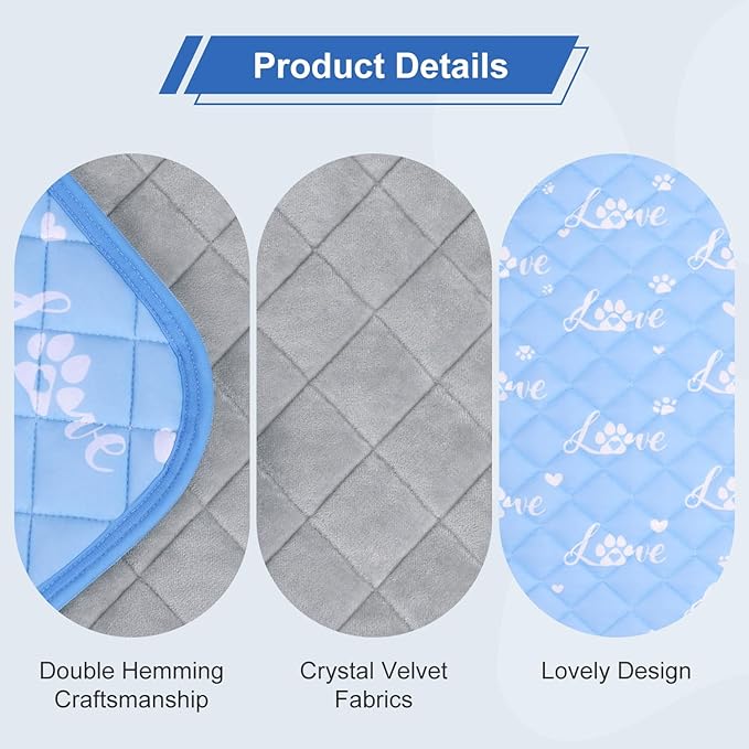 MH MYLUNE HOME Dog Cooling Mat 59" x 40" Cool-Chill Cool Fiber & Endothermic Color Changing Double-Sided Cooling & Warm Dog Mat, Foldable Washable Summer Pet Blanket