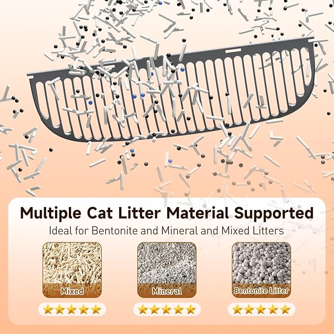 Automatic Cat Litter Box,Self Cleaning Litter Box for Multiple Cats with Open Top Design,App Control, Safety Protection,Ultra-Quiet,Easy Setup,Light Gray
