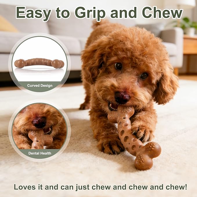Dog Bone Toy for Aggressive Chewers Tough Dog Chew Toys for Samll Breed to Keep Them Busy (Small-Under 20LBS, Chicken)