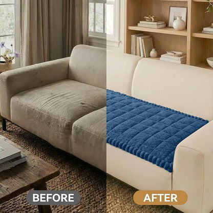 Smiry Non Slip Couch Covers for Dogs, Fuzzy Pet Couch Covers for 2 Cushion Sofa Pet Friendly, Soft Sofa Loveseat Slipcovers Cushion Furniture Protector Washable (Navy Blue, 27.6" x 47")
