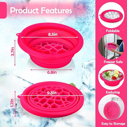 XANGNIER Face Bowl for Ice with Built-In Ice Tray – Collapsible Silicone Facial Ice Bath Bowl for Cold Plunge Therapy, Skin Tightening & Acne Relief – Black Portable Spa Tool for Home & Travel