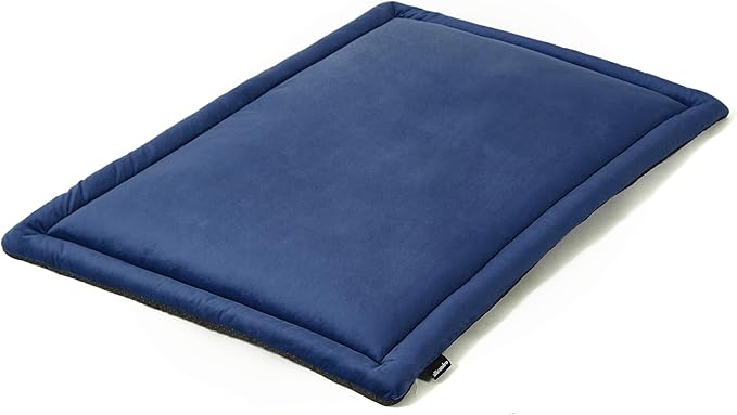 Allisandro Lightweight Waterproof Dog Bed Pad, 1.5" Thick Travel Mat for Crates, Kennels & Elevated Beds, Washable Non-Slip Sleeping Mat for Small to Large Dogs, 36 x 23 Inches, Navy Blue