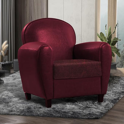 ANARACHON Leather Look Couch Cushion Covers Sofa Seat Slipcovers Sets Couches Furniture Protector for Sectional Armchair Loveseat Pets Kids Stretch Spandex Fabric (1 Cushion Armchair, Burgundy)