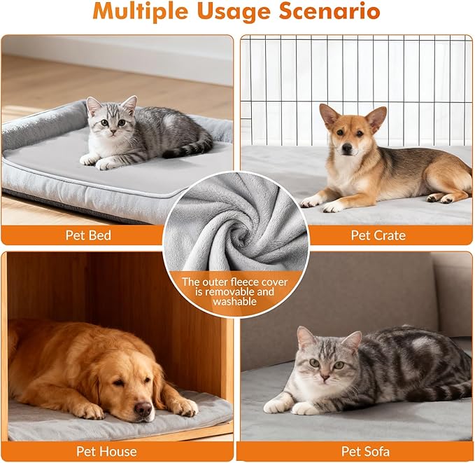 Wortade Heated Cat Bed, 9 Adjustable Temperature Waterproof Cats Heating Pad for Cats with 4 Timer Options, Pet Heating Pads for Cats Dog, Cat Heated Pads Indoor, 17.7" x 23.6"