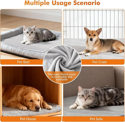 Wortade Heated Cat Bed, 9 Adjustable Temperature Waterproof Cats Heating Pad for Cats with 4 Timer Options, Pet Heating Pads for Cats Dog, Cat Heated Pads Indoor, 17.7" x 23.6"
