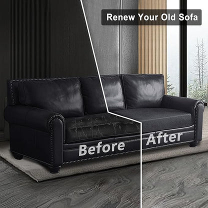 ANARACHON Leather Look Couch Cushion Covers Sofa Seat Slipcovers Sets Couches Furniture Protector for Sectional Armchair Loveseat Pets Kids Stretch Spandex Fabric (1 Cushion Sofa, Dark Grey)