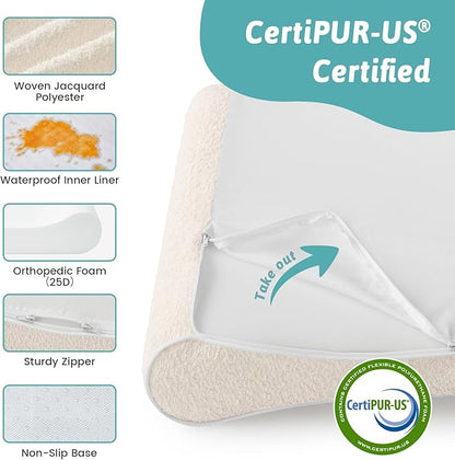 COZY KISS Orthopedic Dog Bed for Large Dogs up to 90 lbs - Removable Washable Cover with Waterproof Lining & Non-Skid Bottom, Cotton-Polyester Blend Boat-Shaped Lounger Mattress, L(45x30x6in), Beige