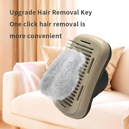 Pet hair blowing comb-Skin Friendly Grooming Tool for Dogs, Cats, and Puppies, Deshedding and Hair Removal for Long and Short Haired Pets (Beige+Dark Grey)