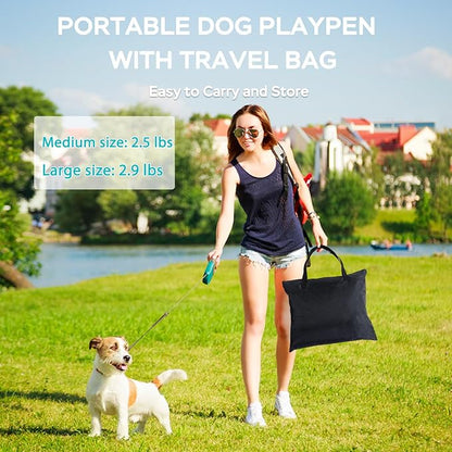 Portable Foldable Pet Playpen Collapsible Crates Kennel Playpen for Dog cat and Rabbit &Travel playpen Outdoor or Indoor (Medium（31.5" L x 23.6" W x 21.7" H）, Brown)