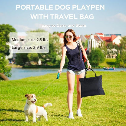 Portable Foldable Pet Playpen Collapsible Crates Kennel Playpen for Dog cat and Rabbit &Travel playpen Outdoor or Indoor (Medium（31.5" L x 23.6" W x 21.7" H）, Green)