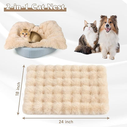 Self Warming Cat Bed, Self Heating Cat Mat & Warming Pad with Plush Fleece 18"x24", Non-Slip – Indoor Heated Cats Pad for Kittens, Small Dogs & Senior Pets