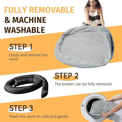 Orthopedic Dog Bed for Extra Large Dogs, XL Waterproof Dog Bed with Bolsters, Supportive Egg Crate Foam Pet Couch Bed with Removable Washable Cover & Non-Slip Bottom, Silver