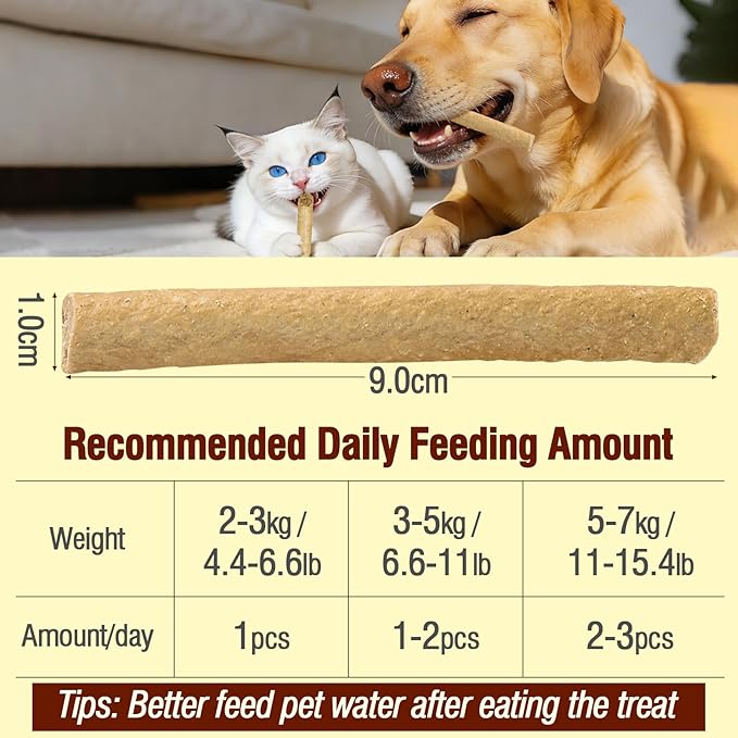 Freezed Dried Cat Teething Sticks, Cat Chew Stick for Dental Care, 1.77 oz Salmon and Chicken Flavour Cats Treats, Feline Freshens Breath Snacks