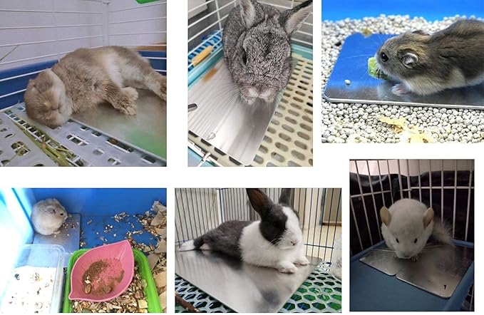 Comtim Pet Cooling Mat for Rabbit Hamsters, Self Cooling Mat Pad for Hamster Guinea Pig Chinchilla Kitten Cat and Other Small Animals, Pet Cool Plate Ice Bed - Perfect for Hot Summer Weather