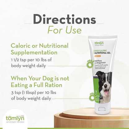 Tomlyn Nutri-Cal Malt-Flavored High-Calorie Nutritional Gel for Dogs, Helps Support a Healthy Appetite for Dogs Providing Calories, Vitamins, and Minerals in a Tasty Dog Supplement, 4.25oz-4 Pack