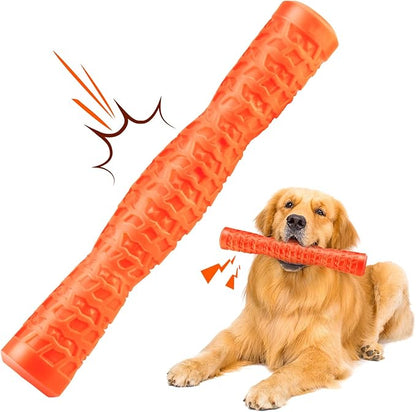 LOYEE Dog Squeaky Toys Interactive Dog Toys for Aggressive Chewers Tough Rubber Chew Toys for Medium/Large Breed, Indestructible Puppy Chew Toys for Teething (Orange)