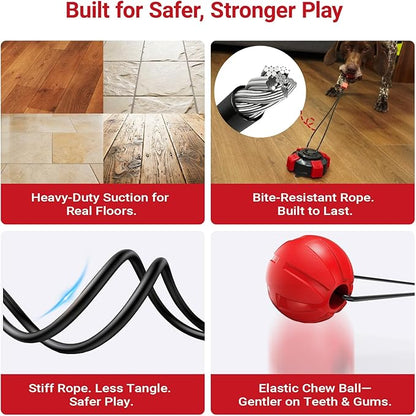 Dog Chew Toy, Suction Cup Dog Toy for Aggressive Chewers, 2.68" Interactive Tug Ball, Durable Rope Toy for Medium Large Dogs to Release Energy & Relieve Anxiety