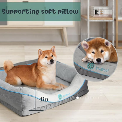 Orthopedic Dog Bed for Medium Dogs,Waterproof Medium Size Dog Sofa,Supportive Foam Pet Couch with Removable Cover,Non-Slip Bottom and Waterproof Lining,Machine Washable