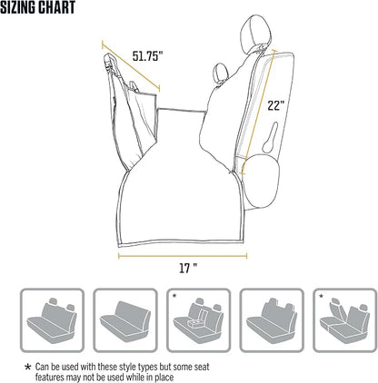 Carhartt Universal Fitted Nylon Duck Pet Hammock, Dog Back Seat Cover, Carhartt Brown