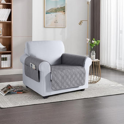 VANSOFY Couch Cover, Waterproof Sofa Covers Washable Slipcover Furniture Protector Couch Seat Covers Non-Slip Couch Cover for Dogs, Pets(Chair, Light Gray)