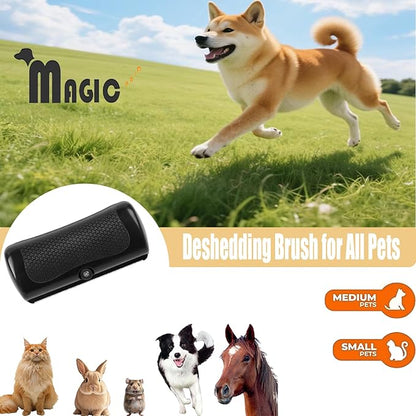 Dog Deshedding Brush for Dogs and Cats - Professional Undercoat Grooming Tool for Short & Long Hair Pets - Remove Loose Hair, Fur, Dust & Dander - Effective Shedding Brush for Shedding Control - Black