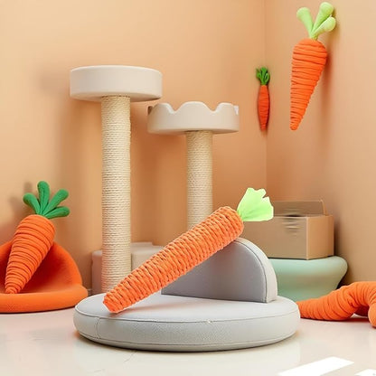 Cat Chew Toys, 2Pcs Carrot Shapes Cat Rope Toys with Sounding Parcels Interactive Cat Toys for Indoor Cats and Kittens for Biting Chewing
