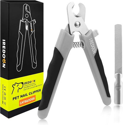 IREDOON Dog Nail Clippers and Trimmer, Ultra-Sharp Pet Nail Clippers with Nail File for Grooming - Dog Claw Care for Small & Large Dog