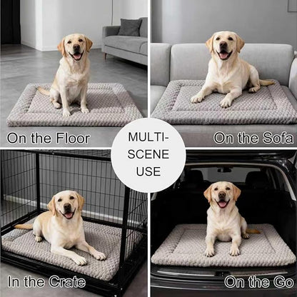 Dog Bed Mat - Dog Crate Pad - Reversible Mat for Pet Comfort - Soft Bed Crate Pads for All Seasons - Durable, Machine Washable Mat for Crates, Travel, and Home (Light Gray, 35" L*23" W*1.5" Th)