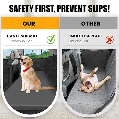 Dog Car Bed for Back Seat Cover, Supportive Foam Pet Mat Cushion for Car Backseat Extender with Removable Cover, Large Size for SUV & Truck, Easy Clean, Extra Large