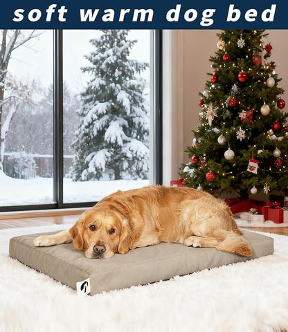 Waterproof Leather XL Dog Bed, Hair Resistant Pet Beds with Wipeable Covers, Durable Easy to Clean Vinyl Mattress