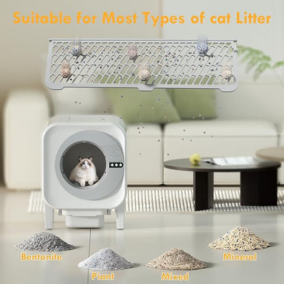 2025 Automatic Litter Box Self Cleaning,Self Cleaning Cat Litter Box for Multiple Cats,App Control Dynamic Monitoring,75L Large Space Dual Sensor Safety Protection, 3-30lbs Cats, 2 Roll Bag