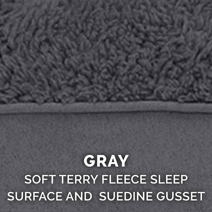 Furhaven Orthopedic Dog Bed for Large Dogs w/ Removable Washable Cover, For Dogs Up to 95 lbs - Terry & Suede Mattress - Gray, Jumbo/XL
