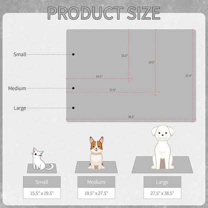 NACOCO Summer Pet Cooling Mat - Cat Dog Cushion Pad Sleeping Cool Comfortable Soft for Pets Kids and Adults (Grey French Bulldog, L)