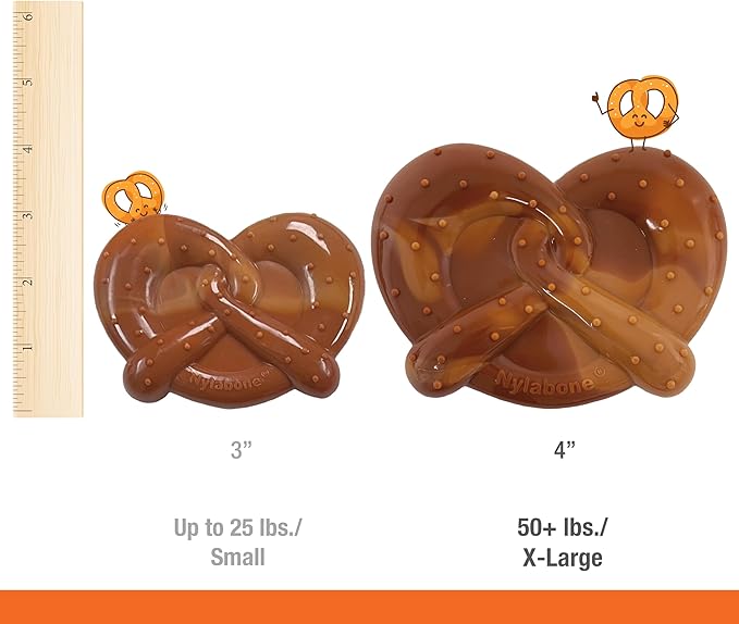 Nylabone Pretzel Power Chew Toy for Dogs, Dog Toys for Aggressive Chewers, Bacon & Peanut Butter Flavor, X-Large Dogs - 50+ lbs, 1 Count