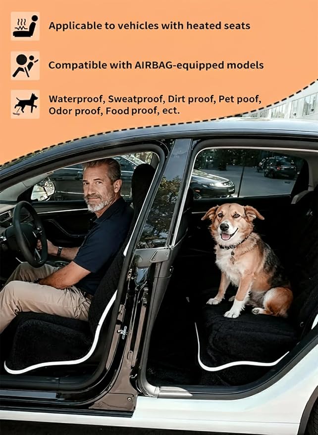 Car Seat Cover Towel 2PCS, 1200g Ultra-Thick Absorbent Terry Cloth Seat Protector for Post-Gym Sweat & Beach,Universal Fit for Sedans SUV Minivans,Machine Washable Interior Protection (Black)