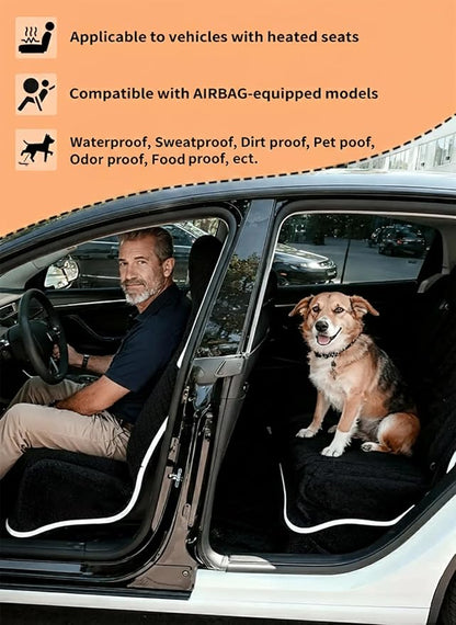 Car Seat Cover Towel 2PCS, 1200g Ultra-Thick Absorbent Terry Cloth Seat Protector for Post-Gym Sweat & Beach,Universal Fit for Sedans SUV Minivans,Machine Washable Interior Protection (Black)