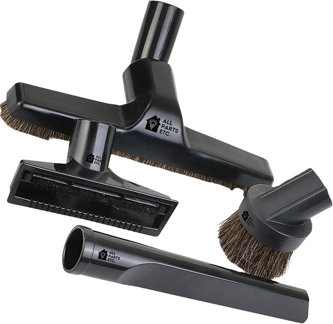 Vacuum Attachments for 1.25" Vacuum Accessories, Floor Brush, Dust, Crevice Tool, Upholstery Tool Compatible with Shop Vac, Oreck, Bissell, Hoover Shark, Kirby, Rainbow (4-Pack Basic)