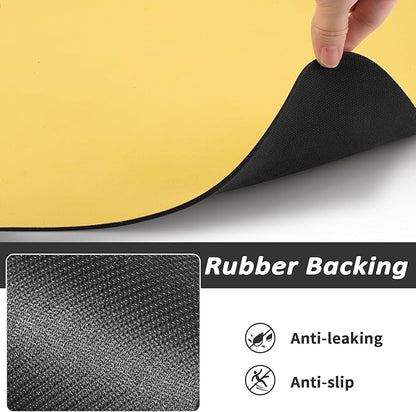 HotLive Dog Food Mat - Absorbent Cat Mat for Food and Water, No Stains Pet Feeding Bowl Mat, Easy to Clean Pet Placemats, Quick Dry Dog Water Dispenser Mat for Messy Drinkers | Yellow 16"x 24"