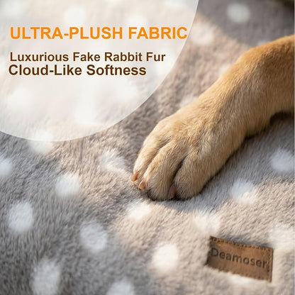 Self Warming Mat for Cats Dogs Self Heating Thermal Pad for Crates Cages Couches Beds 24" L x 17.7" W with Removable Cover Non-Slip Bottom Indoor Outdoor Grey S