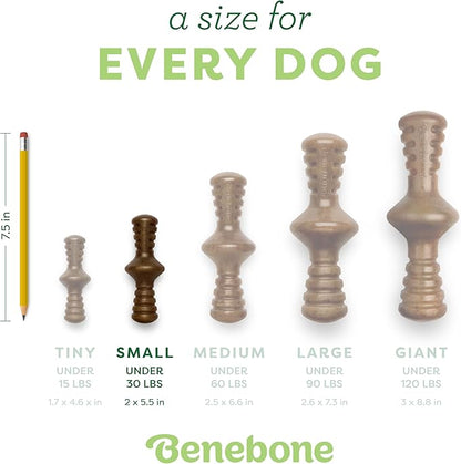 Benebone Zaggler Rolling Dog Chew Toy for Aggressive Chewers, Real Peanut, Made in USA, Small