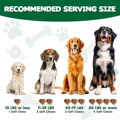 Calming Chews for Dogs, Dog Calming Chews - Anxiety Relief Treats - Dog Supplements Helps with Separation, Barking, Stress Relief, Composure, Promote Relaxation - Natural Ingredients