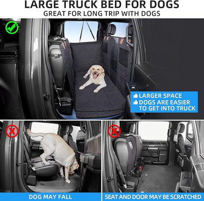 ABE Dog Car Seat Cover for Back Seat,Seat Covers for Trucks,Dog Hammock for Truck,Back Seat Extender for Dogs,Pet Seat Cover for Truck F150 & F-Series (Black, RAM1500)