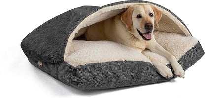 Snoozer Pet Products Luxury Rectangle Cozy Cave Dog Bed with Microsuede, Showdog Collection, Medium, Merlin Pewter
