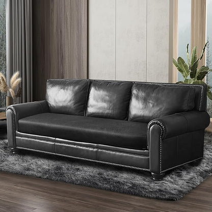 ANARACHON Leather Look Couch Cushion Covers Sofa Seat Slipcovers Sets Couches Furniture Protector for Sectional Armchair Loveseat Pets Kids Stretch Spandex Fabric (1 Cushion Sofa, Dark Grey)