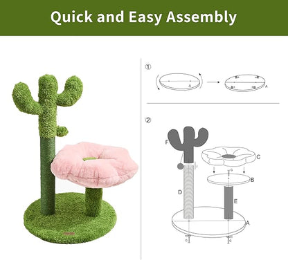 Cat Scratching Post, Cat Scratcher Kitten Scratch Post，Sisal Rope for Indoor Cats, Claw Scratcher for Indoor Cats and Kittens (Cactus)