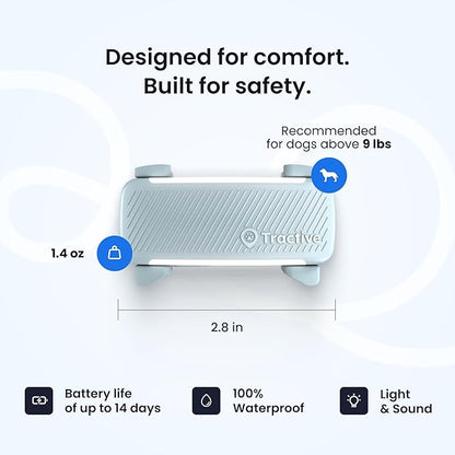Tractive Smart Dog GPS Tracker with 6 Month Subscription | Live Pet Tracker with Virtual Fence | Vital Signs Monitoring of Heart & Respiratory Rate | Bark Monitoring | Dog Collar Attachment (Mint)