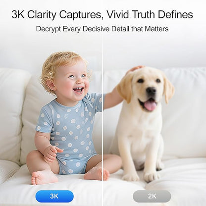5G Security Camera Indoor, 3K Pet/Dog Camera with Speaker/Phone App, PTZ WiFi Baby Monitor Cameras for Home Security, 0-Glow Night Vision 2-Way Talk, AI Tracking Facial Recognition Time Lapse