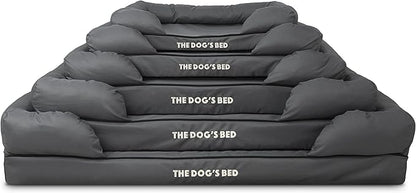 The Dog’s Bed Orthopedic Memory Foam Dog Bed with Bolsters for XXL Dogs, Waterproof Washable Cover, Anti-Slip Base, Calming Surface – CertiPUR-Certified Foam, Oxford Fabric, Grey with Black Trim, XXL